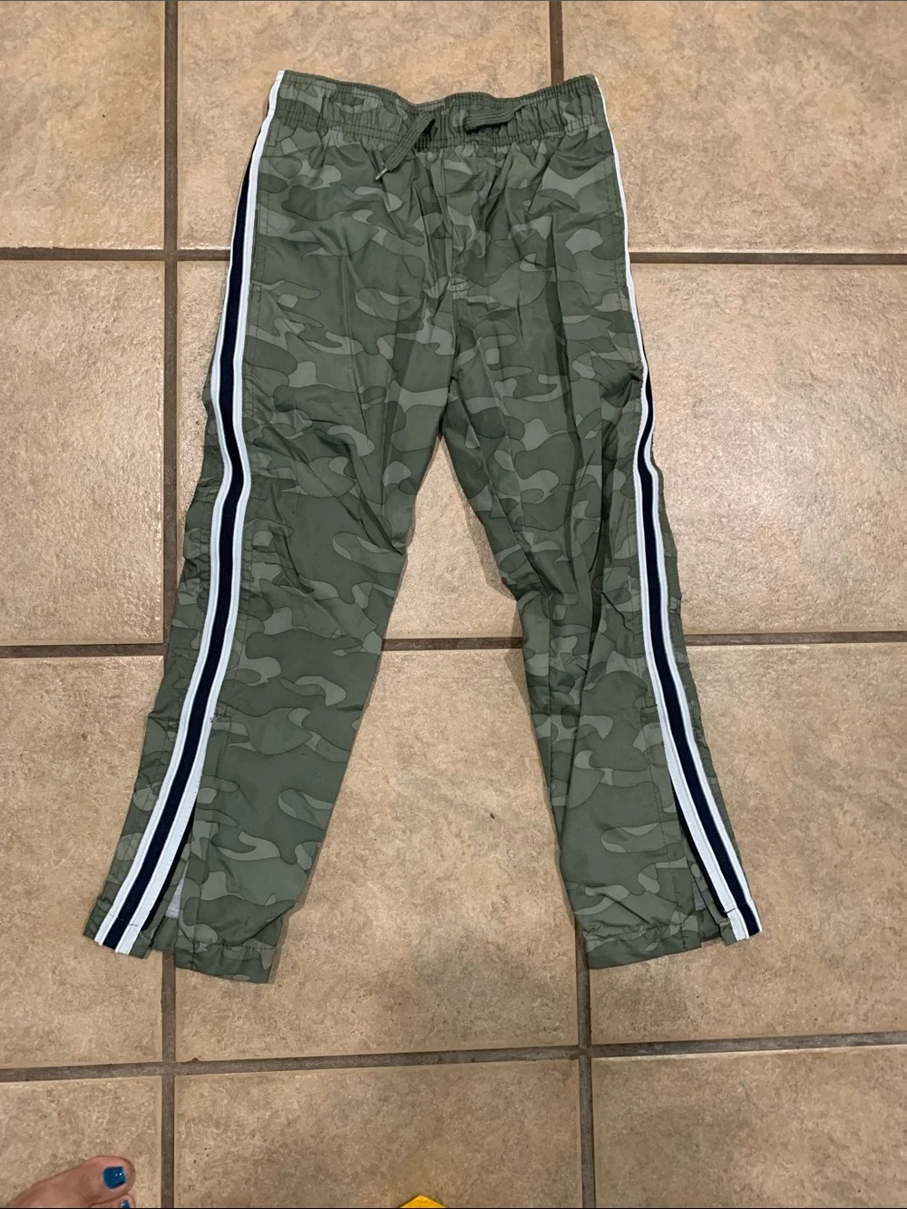 OshKosh B'gosh Green Camo Track Pants with Side Stripes